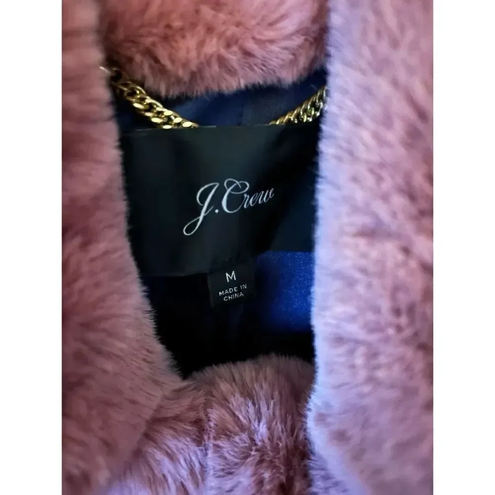 J. Crew Faux Fur Teddy Coat in Blush Rose Size M / Excellent